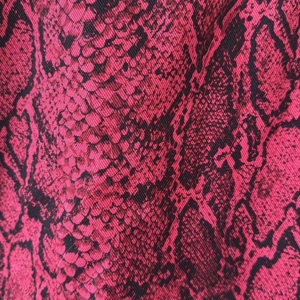 Vguc Reformation 90s Ruby Red Python Print Square… - image 5